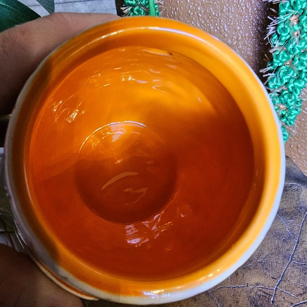 2015 Tiki Farm Poko Ono Lidded Pineapple Tiki Mug 16oz Ken Ruzic Orange Glaze